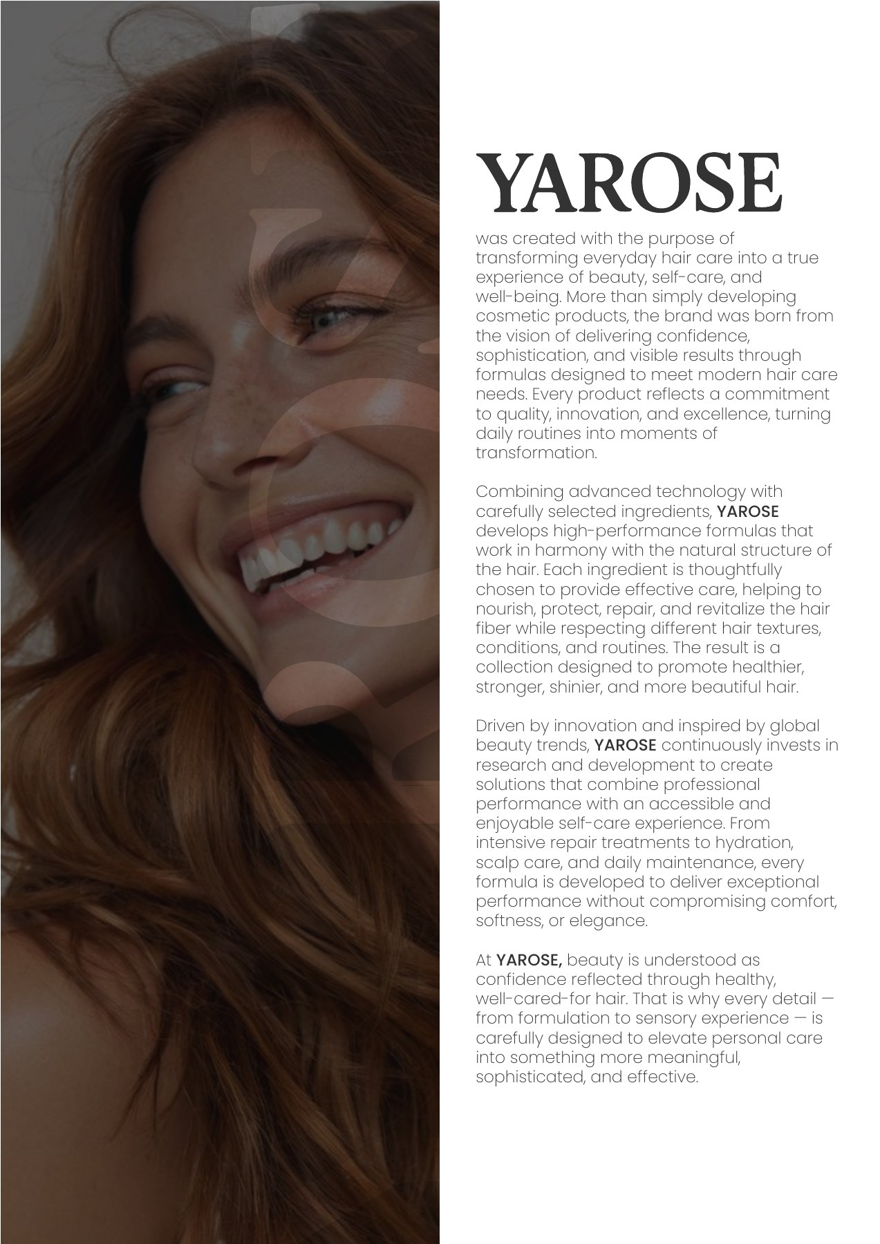 Hair before professional YAROSE care